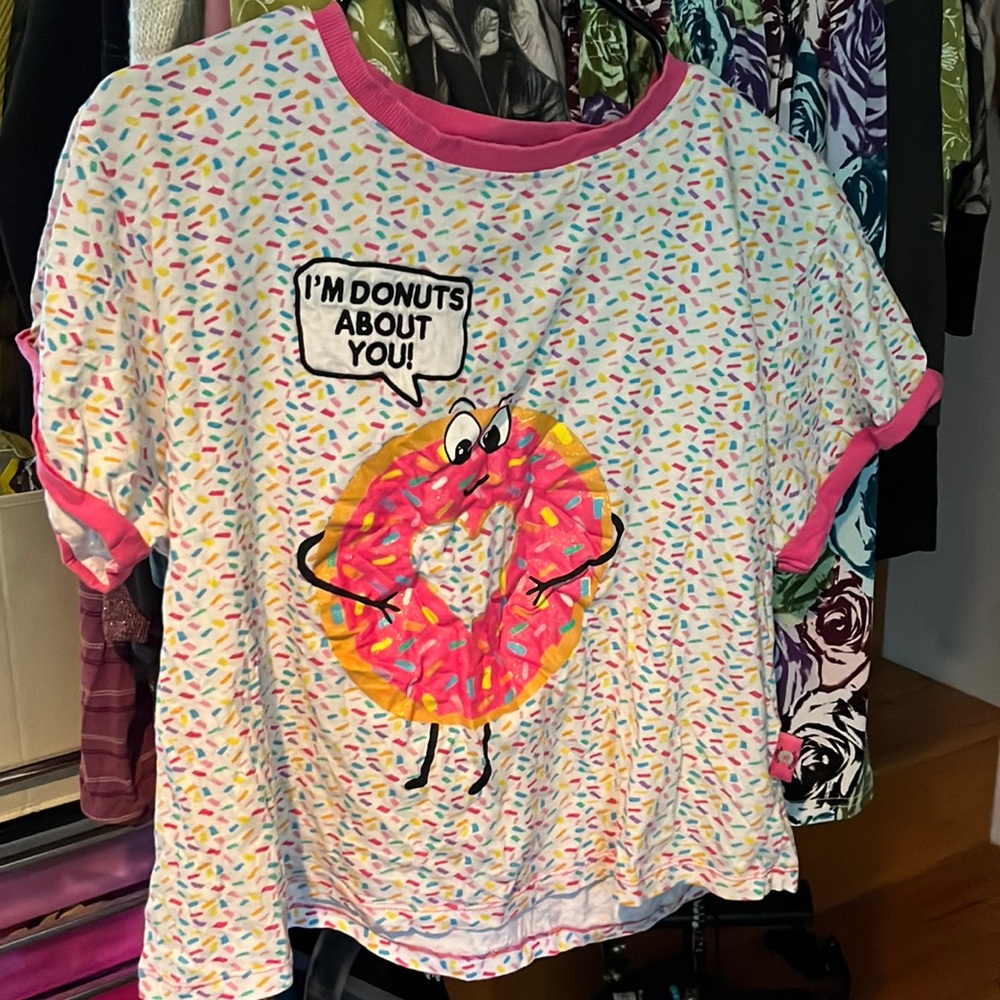 Cute donut tshirt with sprinkles all over the shirt kawaii donut lover shirt